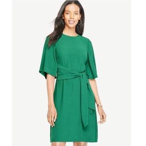 Ann Taylor Tie Front Dress In Forest Leaves